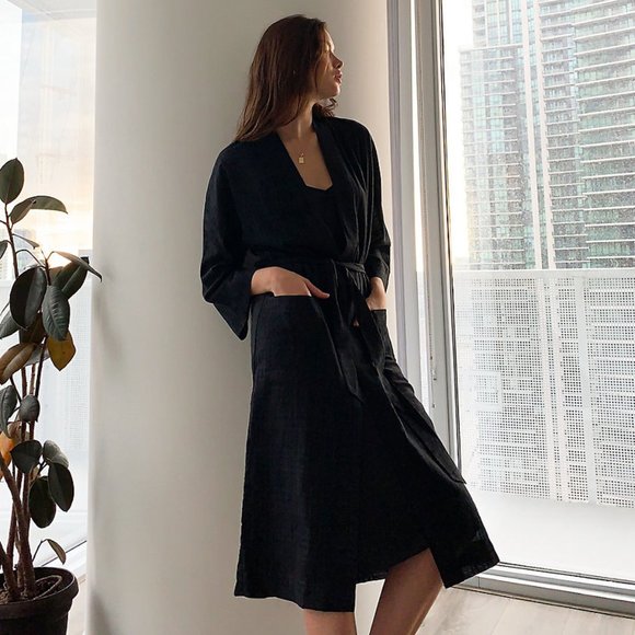 ARITZIA Wilfred Durante Check Jacket Long Jacquard Kimono - Size Large - Picture 1 of 15